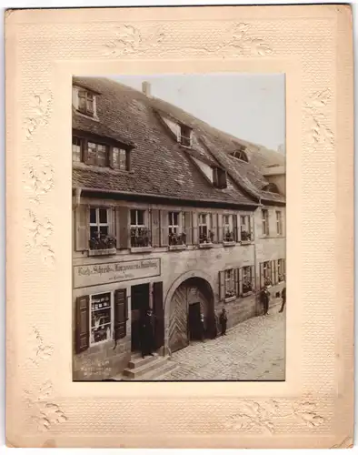 Fotografie Franz Stöger, Nürnberg, Ansicht Langenzenn, Rosenstrasse 4-4a, Brauerei Fritz Grau & Geschäft Tobias Willer