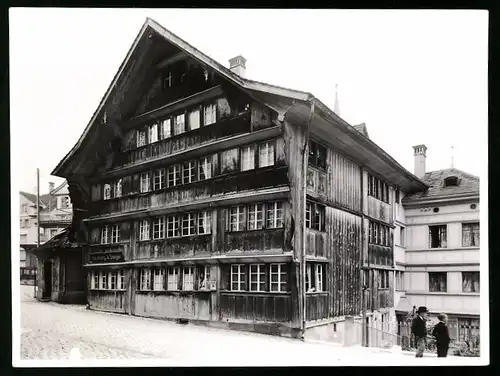 Fotografie Edwin Zäch, Herisau, Ansicht Herisau, Geschäftshaus A. Steiger, Oberdorfstr. am Obstmarkt