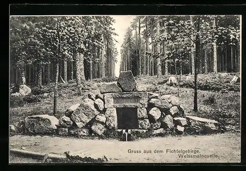 AK Bischofsgrün, Die Weissmainquelle im Fichtelgebirge