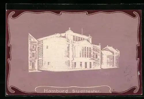 Relief-AK Hamburg-Neustadt, Das Stadttheater