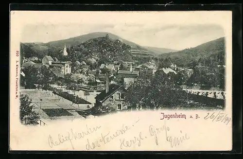 AK Jugenheim a. B., Panoramablick auf die Ortschaft