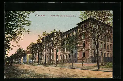AK Chemnitz, Technische Staatslehranstalten, Strassenansicht