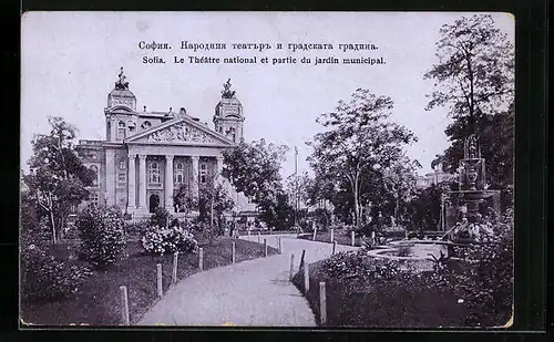 AK Sofia, Le Théatre national et partie du jardin municipal