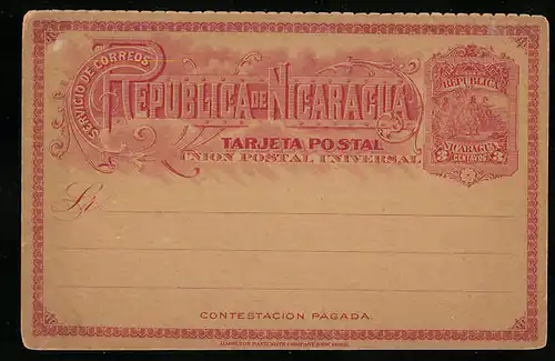 Künstler-AK Nicaragua, Tarjeta Postal, Servicio de Correos