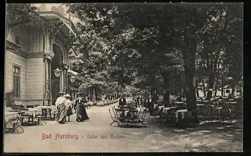 AK Bad Harzburg, Strasse Unter den Eichen, Aussenrestauration