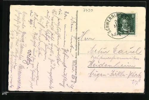 AK Schwenningen / Neckar, Partie am Postamt