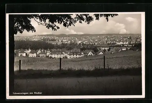 AK Schwenningen am Neckar, Teilansicht mit Baum