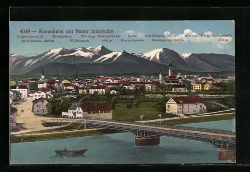 AK Rosenheim, Ort mit neuer Innbrücke, Sulzberg, Breitenstein