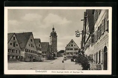 AK Dinkelsbühl, Obere Segringer Strasse mit Segringer Tor