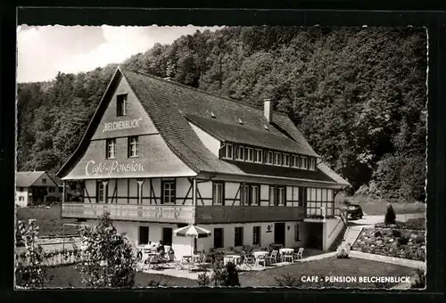 AK Staufen i. Breisgau, Cafe-Pension Belchenblick von O. Gitschier