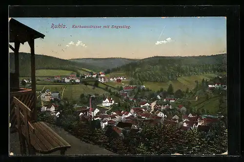 AK Ruhla, Kurhausstrasse mit Engestieg