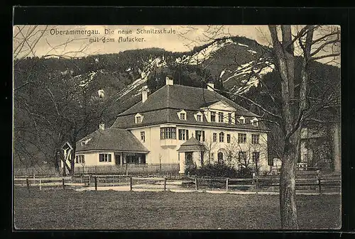 AK Oberammergau, Schnitzschule mit dem Aufacker
