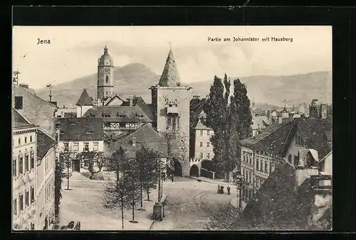 AK Jena, Johannistor mit Hausberg aus der Vogelschau