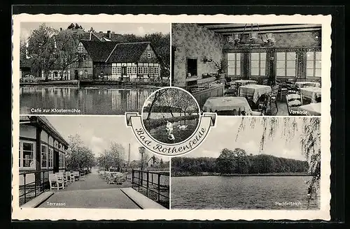 AK Bad Rothenfelde, Cafe zur Klostermühle, Innenansicht Veranda, Terrasse