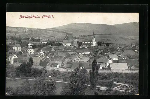 AK Bischofsheim /Rhön, Teilansicht mit Kirche