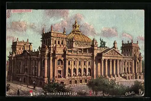 Künstler-AK Berlin-Tiergarten, Reichstagsgebäude