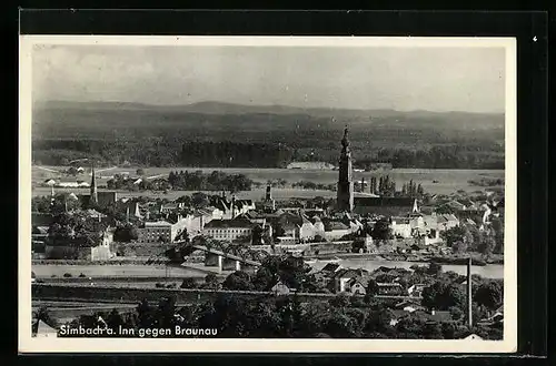 AK Simbach a. Inn, Teilansicht gegen Braunau