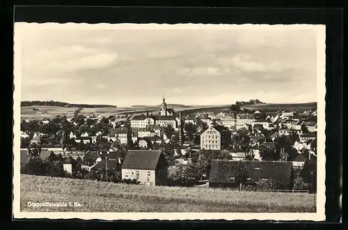 AK Dippoldiswalde i. Sa., Ortsansicht mit Umland