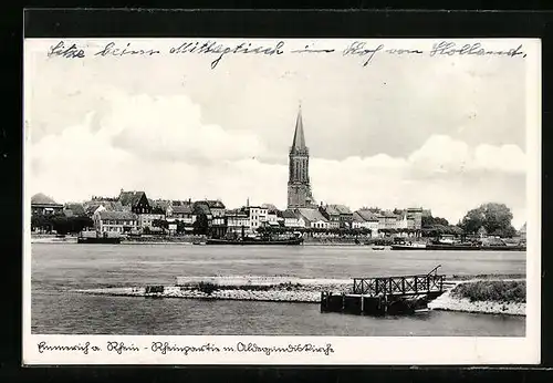 AK Emmerich am Rhein, Rheinpartie m. Aldegundiskirche