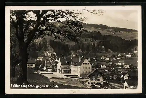 AK Peissenberg /Obb. gegen Bad Sulz, Ortsansicht mit Umland