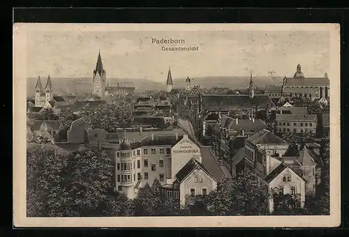 AK Paderborn, Ortsansicht mit Dächerlandschaft