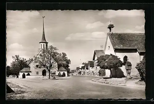 AK Saulgau, evangelische Kirche und Kreuzkapelle