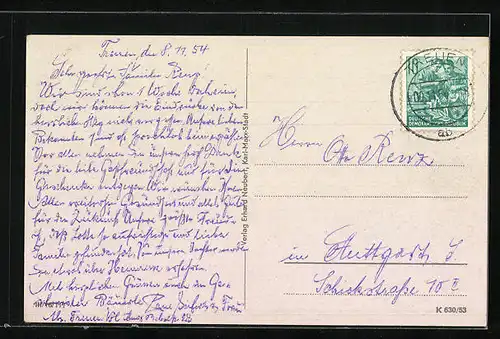 AK Treuen /V., Partie an der Post