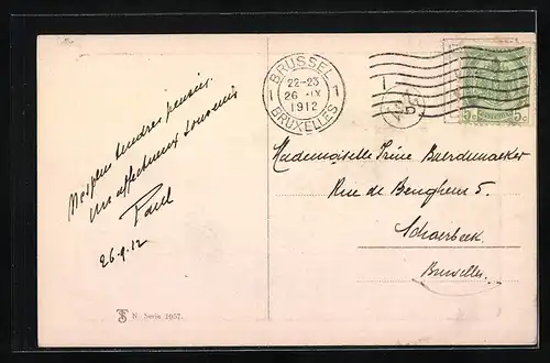 AK Zwei edle Reitpferde mit Geschirr