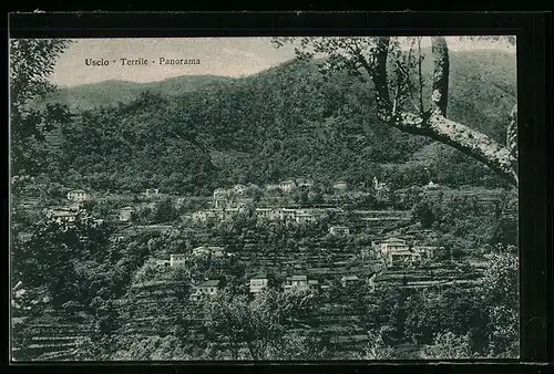 AK Uscio, Terrile, Panorama aus der Vogelschau