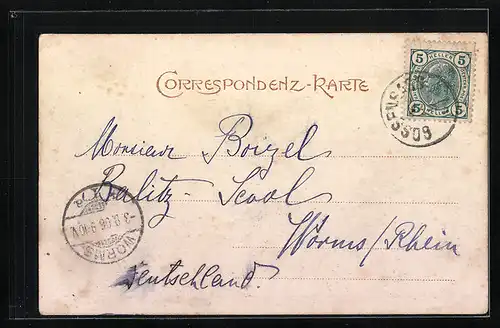 AK Gossensass, Gesamtansicht mit Bergpanorama