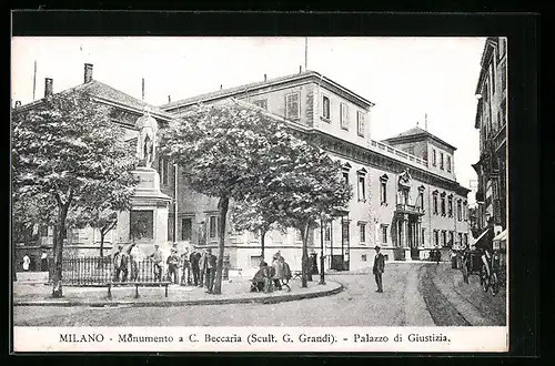 AK Milano, Monumento a C. Beccaria, Palazzo di Giustizia