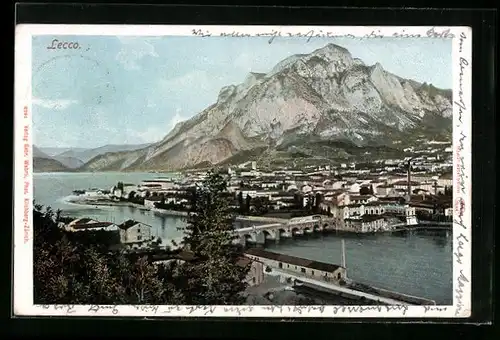 AK Lecco, Panoramablick auf die Ortschaft