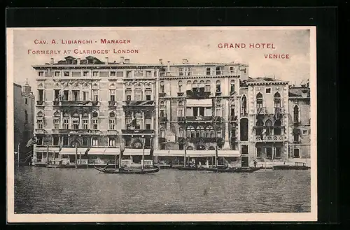 AK Venezia, Grand Hotel Cav. A. Libianchi Manager formerly at Claridges` London