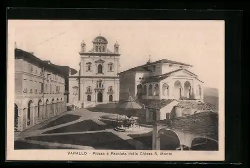 AK Varallo, Piazza e Facciata della Chiesa S. Monte