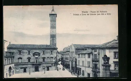 AK Viterbo, Piazza del Plaebiscito, Palazzo e Torre del Comune