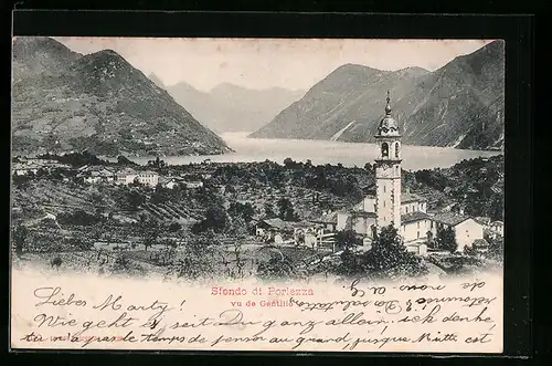 AK Sfondo di Porlezza, Panorama vu de Gentilio