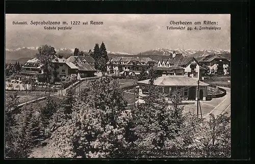 AK Oberbozen am Ritten, Teilansicht gg. d. Zentralalpen