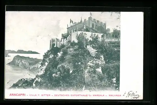 AK Anacapri, Villa Paul Bitter, Deutsches Exporthaus für alten Marsala