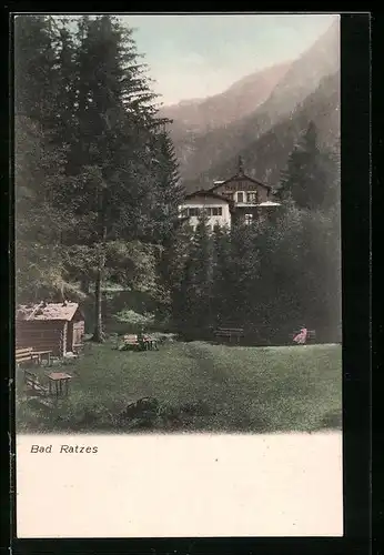AK Bad Ratzes, Ortspartie mit Pension
