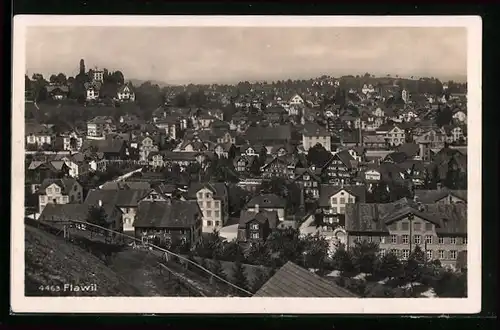 AK Flawil, Blick vom Berg auf den Ort