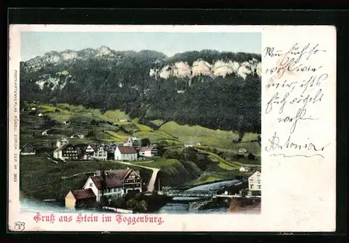 AK Stein in Toggenburg, Ortspartie am Fluss