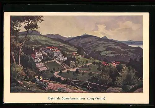 AK Bad Schönbrunn, Panorama mit Kurhaus