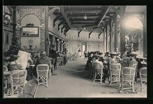 AK Interlaken, Kursaal mit Gästen