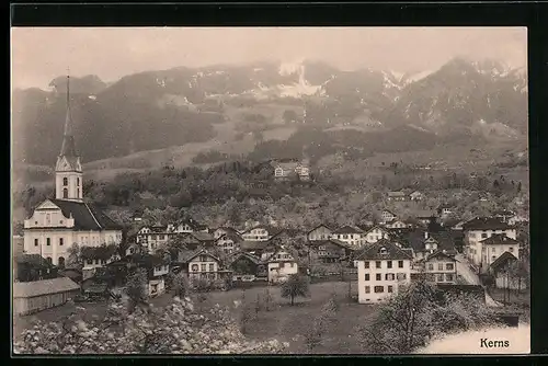 AK Kerns, Ortsansicht mit Kirche