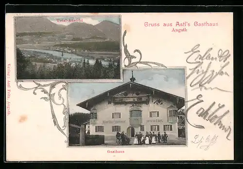 AK Angath, Astls Gasthaus, Ortsansicht