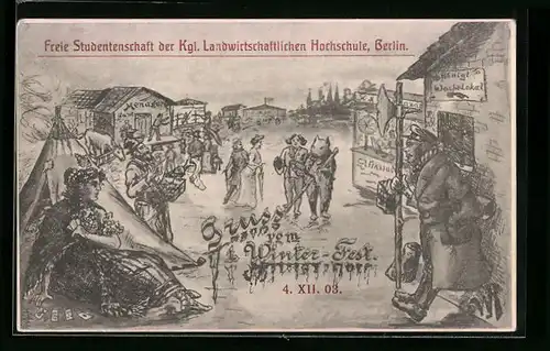 AK Berlin, Winterfest 1903 der Freien Studentenschaft der Kgl. Landwirtschaftlichen Hochschule