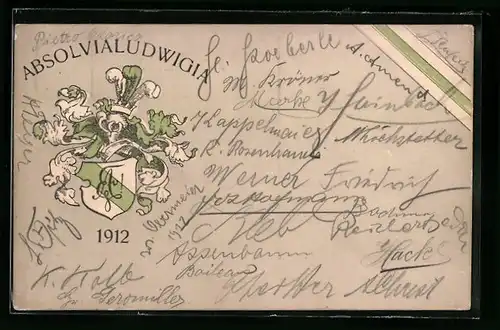 AK Absolvia Ludwigia 1912, Studentenwappen