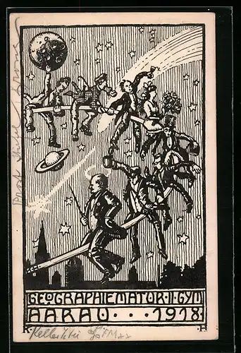 Künstler-AK Aarau, Geographie Matur II Gym 1918