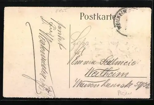 Künstler-AK Weilheim, Absolvia 1915, Wappen