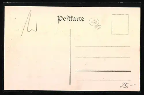 Künstler-AK Augsburg, Absolvia St. Anna 1910, Totalansicht mit Studentenwappen